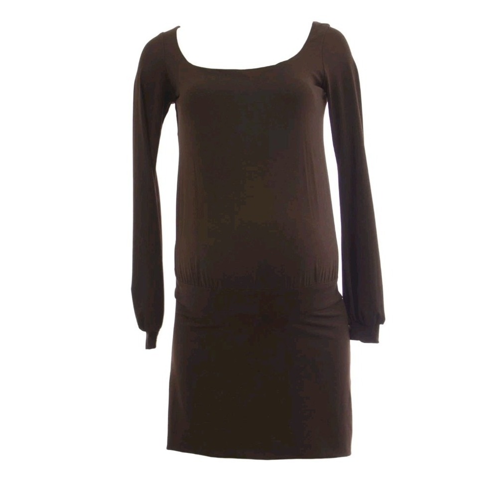 OLIAN Maternity Women's Long Sleeve Blouson Dress X-Small Brown - Picture 1 of 3